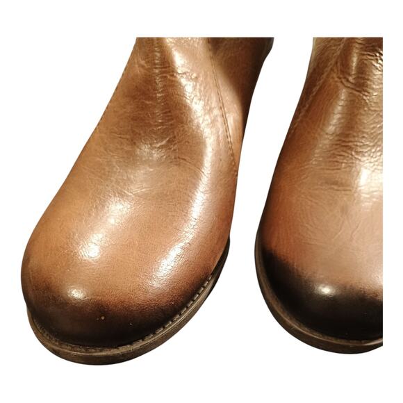 Kelly And Katie Brown Leather Zipper Outside Of Ankle Boots Size 11M New No Box - Picture 2 of 11